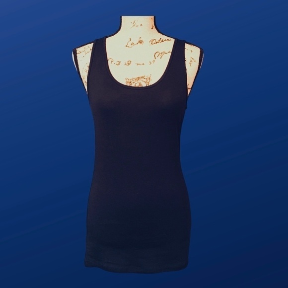 BOZZOLO Tank Top, Cotton/Spandex Blend, NAVY BLUE, Women’s Size Large, NWOT - Picture 1 of 6
